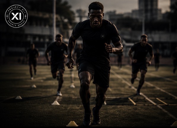 Project XI players training with intensity on the pitch.